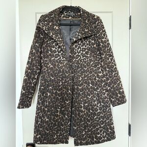 Brown Leopard Print Peacoat
